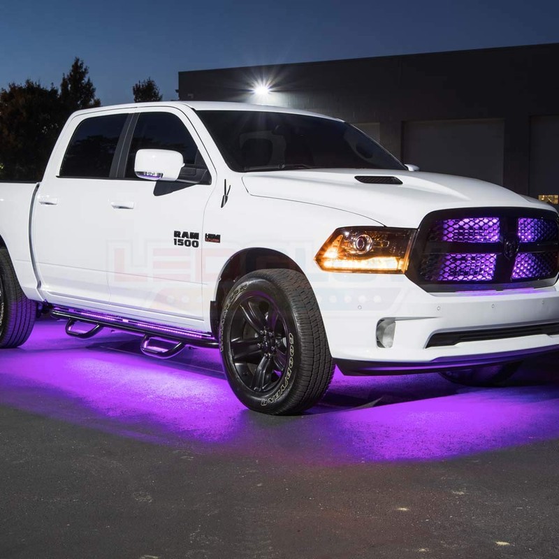 LEDGlow 6pc Purple LED Flexible Truck Slimline Underbody Underglow Accent