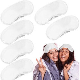 6 Pack Blindfold Eye Mask Cover Sleep Mask for Party Games Travel Sleep Team Build Party Supply with Adjustable Strap for Women Men Kids, White