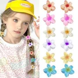 SJUNJIE Pack of 12 Flower Hair Clips Non-Slip Flower Clip 6 Colours Small Hair Clip Colourful Grace Egg Flower Hair Claw Clips Can Be Used on Hair Styling Accessories for Women