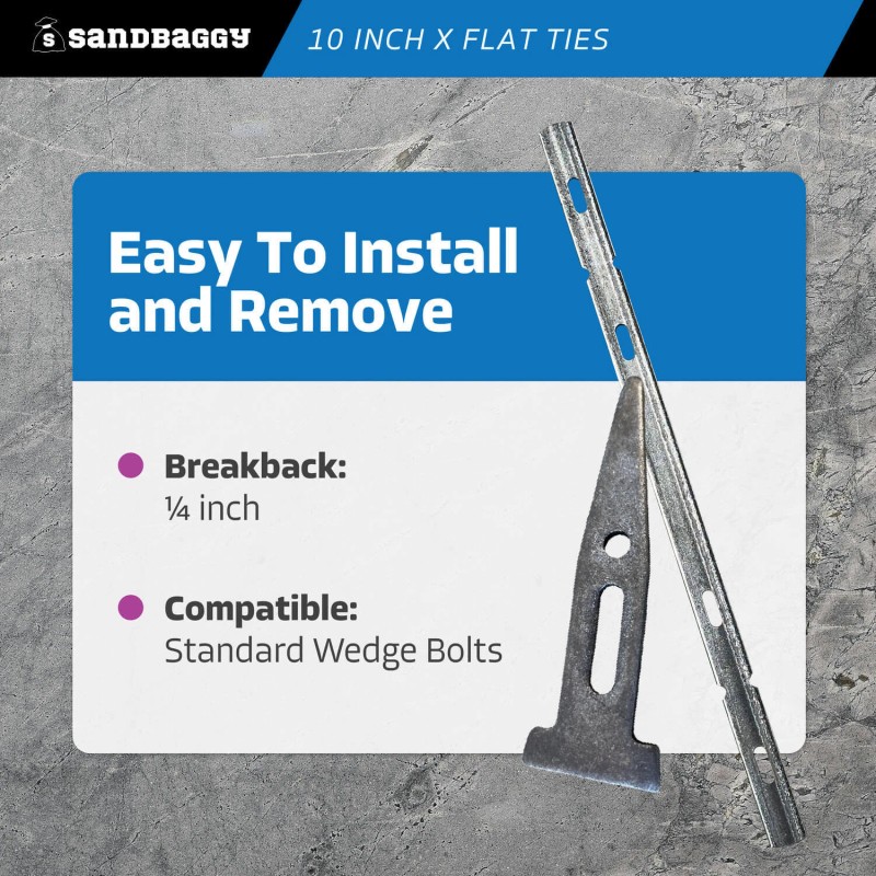 Sandbaggy 10" X Flat Ties For Concrete Forms - 11