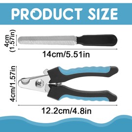 KYLOS Professional Claw Scissors for Dogs and Cats with Nail File - Stainless Steel Claw Clippers, High Quality Claw Care Cutter for Pets - Nail Clippers Medium with Safety Protection