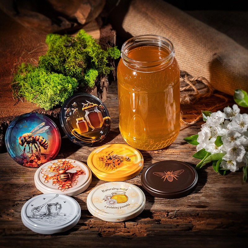 KADAX Honey Jars 900 ml Preserving Jars with Fi82 mm