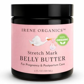 Irene Organics Bálsamo para el vientre orgánico de Irene Organics, tratamiento natural de estrías y prevención para embarazo y posparto