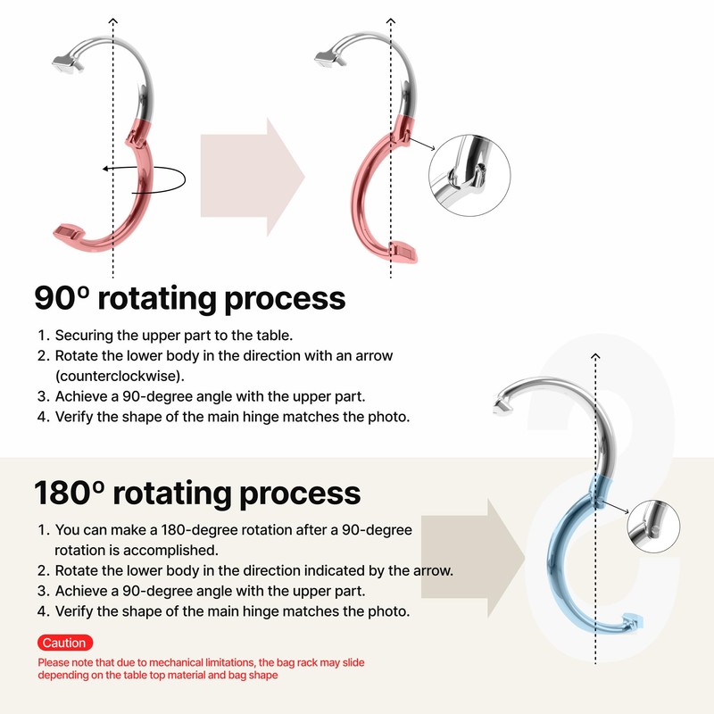 iHELIA Purse Hook Hanger for Table (Signature) - Premium Bag