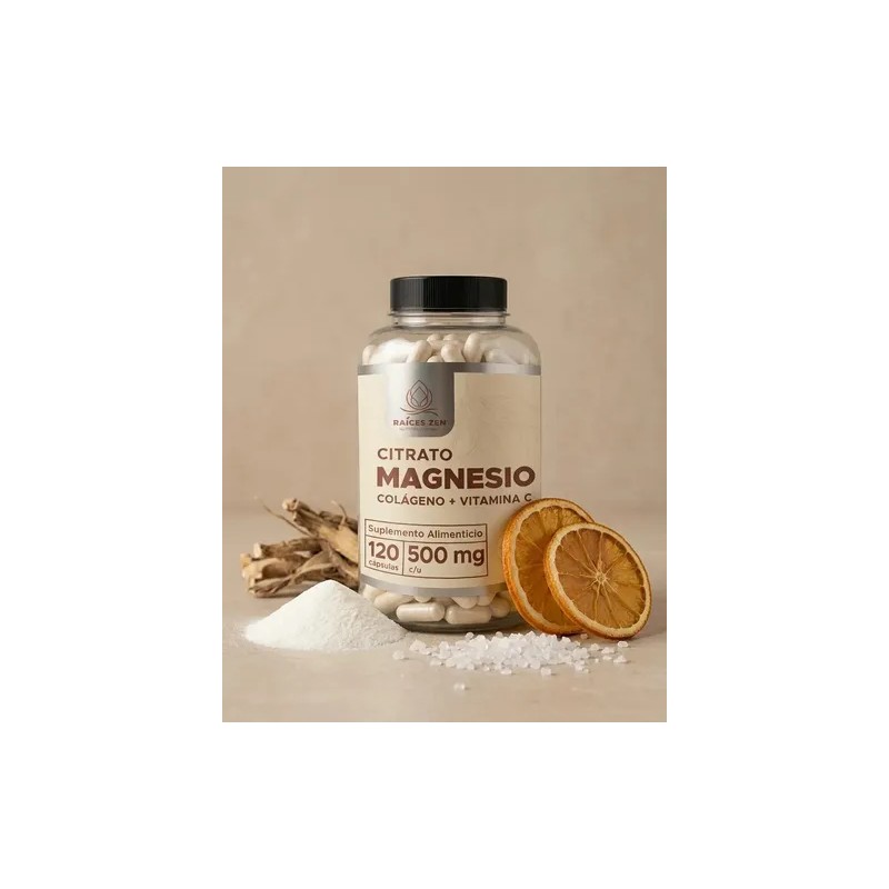 Citrato Magnesio 120 Cáps Magnesium Citrate Raíces Zen Sabor