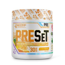 Beyond Yourself - PreSET | Peak Performance Pre-Workout | Smooth & Intense Energy with 200g Caffeine + L-Theanine & Deanol | 40 Servings | Orange Pineapple