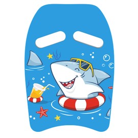 MoKo Swim Kickboard, Cartoon Mermaids Swimming Training Kick Board Pool Exercise Equipment Promote Natural Swimming Position Water Fun Tool for Kids, Shark Blue