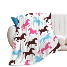 Horse Blanket Soft Warm Horse Fleece Plush Throw Blanket Horse Gifts for Horse Lover Cozy Fluffy Flannel Bedding Stuff Farm Animal Decor Blanket for Girls Boys Kids Adults Women Bed Travel 40"x50"