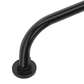 Black Wrap Around Curtain Rods for windows 66 to 120 inch,Heavy Duty Black Curtain Rods,Adjustable Blackout Curtain Rod,Room Darkening Drapery Rods,Modern Window Curtains Rod 36-120",Matte Black