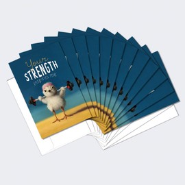Tree-Free Greetings 12 pack All Occasion Notecards,Eco Friendly,Made in USA,100% Recycled Paper ECOnotes,4"x6", Strength Chick (FS60003)