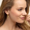 PRAYMOS Gold Cross Earrings for Women Sterling Silver Dangle Drop