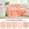 BEDELITE Jacquard Fleece Blanket Peach Pink 90x90IN
