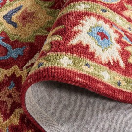 Safavieh Blossom Collection Runner Rug - 8' Runner, Red & Green, Contemporary Design, Ideal for High Traffic Areas in Hallway, Bathroom & Kitchen (BLM691Q-28)