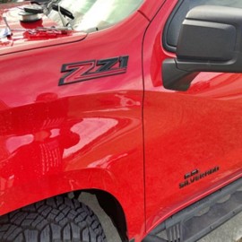 Xtreme Trux Matte Black Red Z71 Emblem Badge Set Sierra Silverado Tahoe Yukon Avalanche