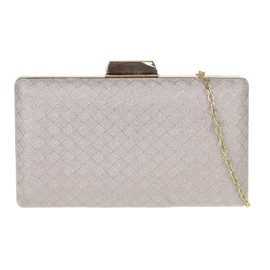 Girly Handbags Evening Clutch Bag Glitter Knitted Hard Case for Women, Rose Gold