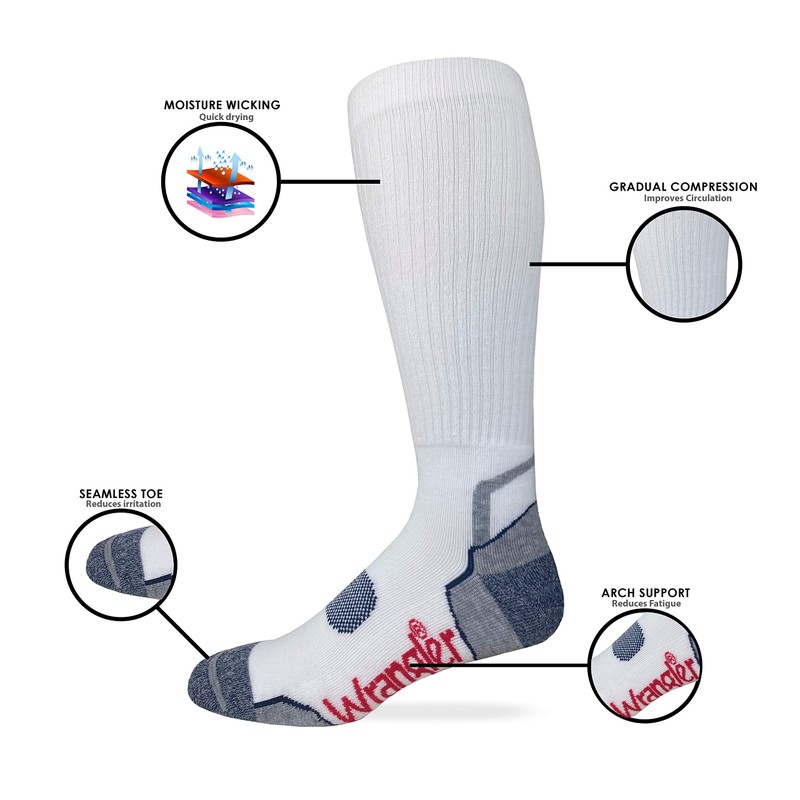 Wrangler Mens Ultra Dri Compression Tall Boot Socks 3 Pair