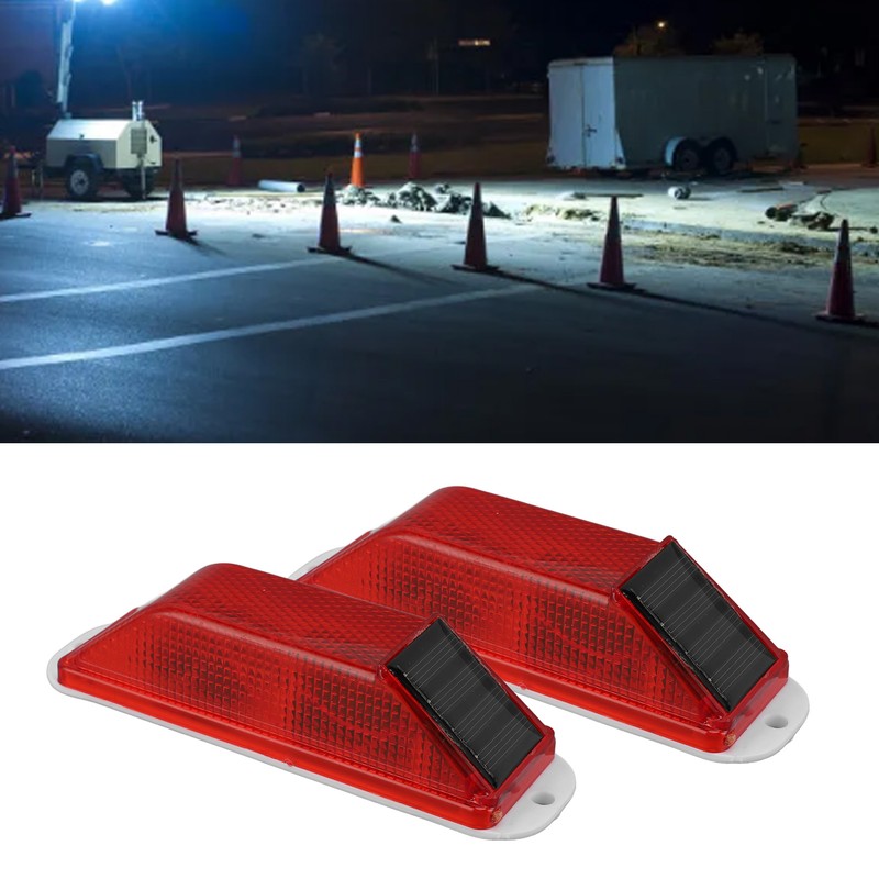 2 PCS Solar Warning Light 200mAh Light Control Waterproof Barricade