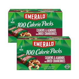 Emerald Nuts Cashews and Almonds With Dried Cranberries, 100 Calorie Packs, 4.83 Oz (Pack of 2)
