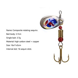 VOANZO Fishing Lures for Bass Spinner with Portable Carry Bag Bass Lure Trout Bait Tungsten Carbide Spinner Bait 16 Pack