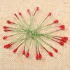 100Pcs Artificial Round Flower Stamens Red Double Sided Holly Berries