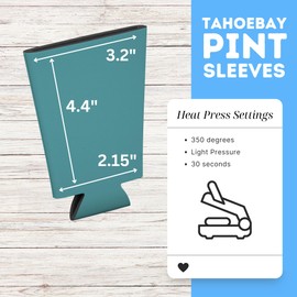 TahoeBay Blank Pint Glass Sleeves (6-Pack) 16 Ounce Insulating Foam Collapsible Beer Drinking Cup Holder (Teal)