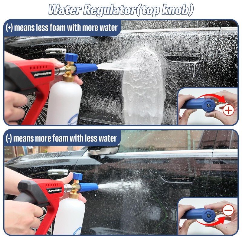 APOWER Foam Cannon for Pressure Washer, Snow Clear Foam Lance