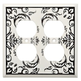 Allen + Roth W27112-WW Fairhope White Wash Double Duplex Outlet Cover Plate