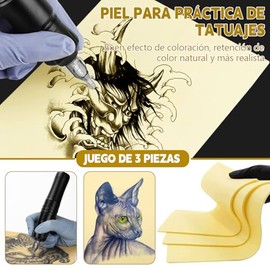 YOGONEV Piel Sintética para Tatuaje - 3 Hojas de Práctica de Silicona Compuesta 20x30x0.3cm para Microblading, Maquillaje Semipermantente, Tatuadores 