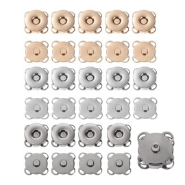 HARFINGTON Magnetic Snap 0.55 Inch 3 Colors Metal Fasteners Sew on Magnets Clasps Replacement Magnetic Closures for Purses Clothing Totes Bags Wallet Fabric Sewing DIY Crafts