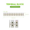 10 Pcs Terminal Block, 12 Position Dual Row Terminal Strip,