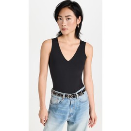 commando Women's Neoprene Deep V Bodysuit, black, l