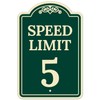Sigo Signs Speed Limit 5 Mph Decor Green Dark, 12x18