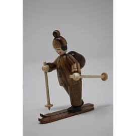 Rudolphs Schatzkiste Miniature Skier Figurine Height 5 cm Wooden Figure Collectable Figure Christmas Figure