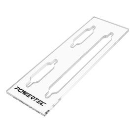 POWERTEC 71120V Clear 1/4" thick Acrylic Picture-Hanging Keyhole Template for routing picture frame and woodworking, 1 PK