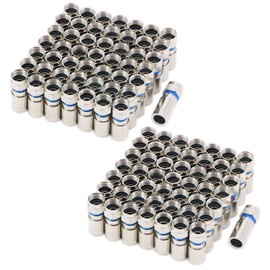 Compression RG6 F Connector Coax Coaxial Adapter Plug for Satellite & Cable TV (100 Pack)