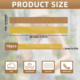 TYBYBB 10PCS Korkstreifen Hutband 200 * 20 * 2mm Innen Huteinlagen Hutverkleinerer Selbstklebend Zum Verkleinern Korkeinlagen Hut Verkleinerung Kork Huteinlagen Hutverkleinerungsband Hutkrempenband