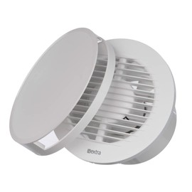 EUROPLAST Diameter 125mm Bathroom Extractor Fan Round - 5 inch Extractor Fan Bathroom with a Front Panel - White Ceiling and Wall Mounted Fan - Silent Fan