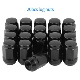 M12x1.5 Lug Nuts Black Lug Nuts M12-1.50 Acorn Lug Nuts 12x1.5 19mm (3/4") Hex 1.38" Long Set of 20 Wheel Lug Nut Fits for Ford Fusion Ford Escape etc