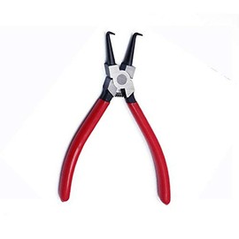 BE-TOOL Circlip Pliers 6" 150MM Bent Nose Plier C Clip Remover Tool for Vehicle Manufacturing and Machinery Industry Red (Internal Bent)