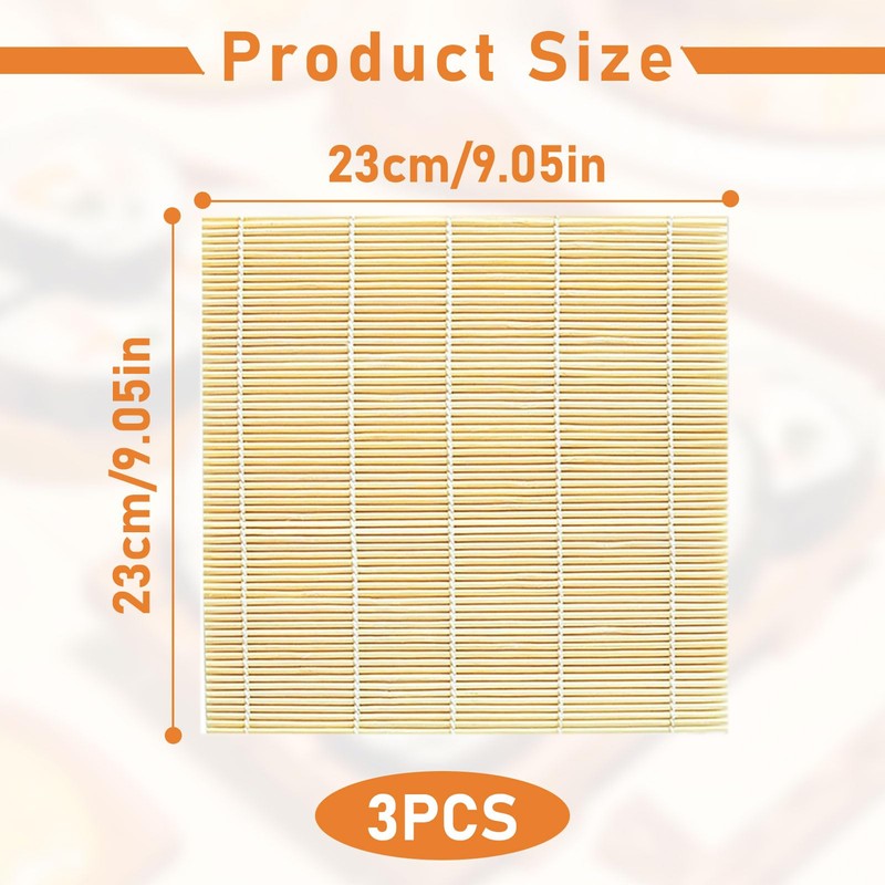 AONAYO Pack of 3 Sushi Mats, Sushi Maker, Sushi Roller,