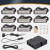 V-SEK Amber White LED Strobe Lights Kit - 8PCS 16-LED
