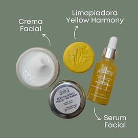 Frecuencia Natural Set de Cuidado Facial, cido Hialurnico Vegetal con Niacinamida, Crema Facial, Srum Glicolico - Kit Perfect Glow Basic con cido...  