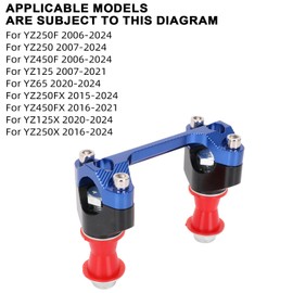 JFG RACING Dirt Bike Handlebar Risers,Handle Bar Mounts Clamps CNC for YZ250F 06-24/YZ250 07-24/YZ450F 06-24/YZ125 07-21/YZ65 20-24/YZ250FX 15-24/YZ450FX 16-21/YZ125X 20-24/YZ250X 16-24
