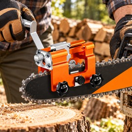 10 pcs Portable Chainsaw Chain Sharpening Jig – Hand-Crank Manual Chainsaw Sharpener for Convenient Chain Maintenance