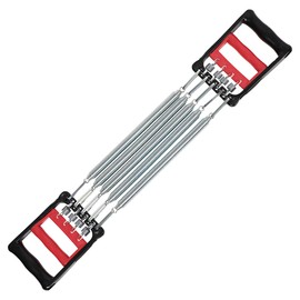 uxcell Chest Arm Expander, Adjustable Exercise Springs Resistance Bands for Men, Home Fitness Equipment with 5 Metal Spring for Home Gym Muscle Training Exerciser 1 PCS, Red Black