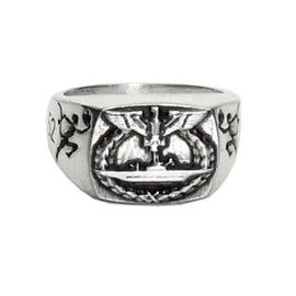 MK-art Militaria Ring German Submarine Ring U552 Erich Topp, The Red Devil, Metal, No Gemstone