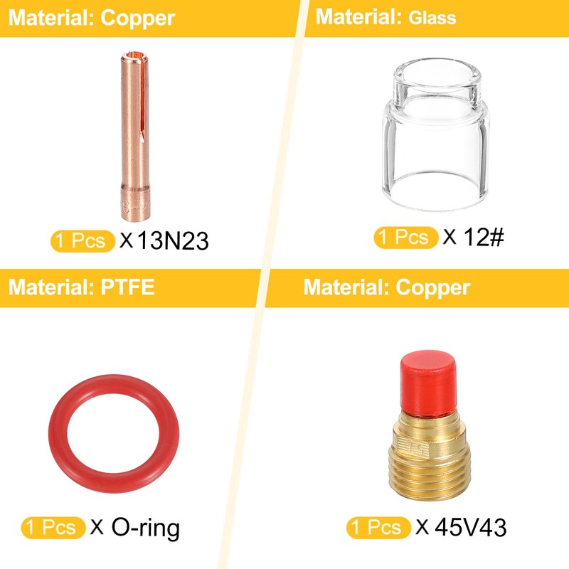 sourcing map 21pcs Tig Torch Kit for WP-9, WP-20, WP-25
