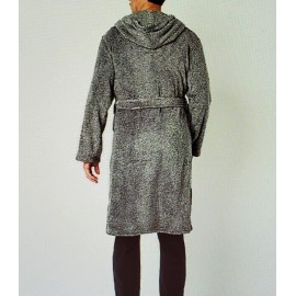 St. John's Bay Robe: St Johns Bay Plush Hooded Gray Heather One Size M-L 505-1960-0083