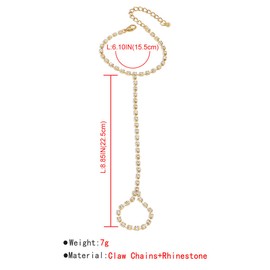 Hand Chain Ring Bracelet Hand Chain Hand Chain Bracelet Bracelet Ring Hand Gold Hand Chain Rhinestone Bracelet Hand Jewelry for Women