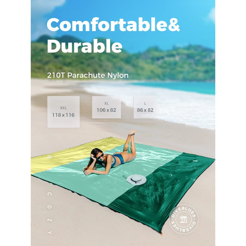 OCOOPA Beach Blanket, Sand-Free, Super Large, 280 x 300 cm,